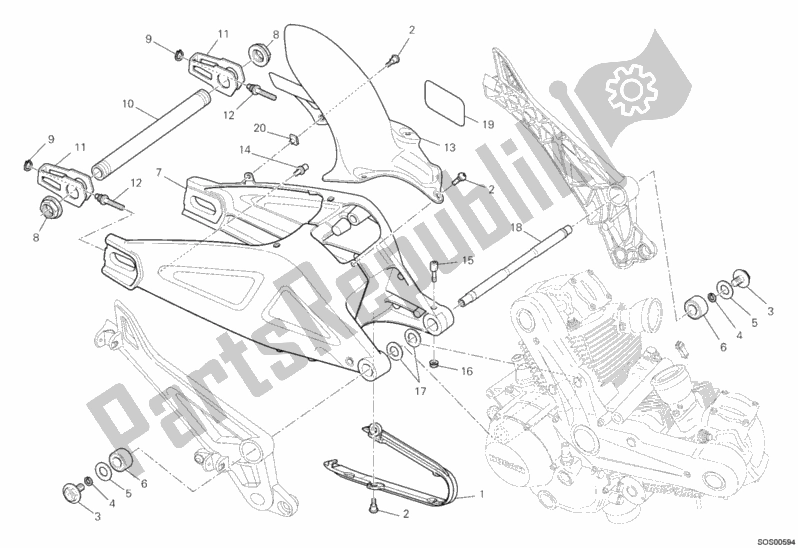Todas as partes de Braço Oscilante do Ducati Monster 795 EU Thailand 2012